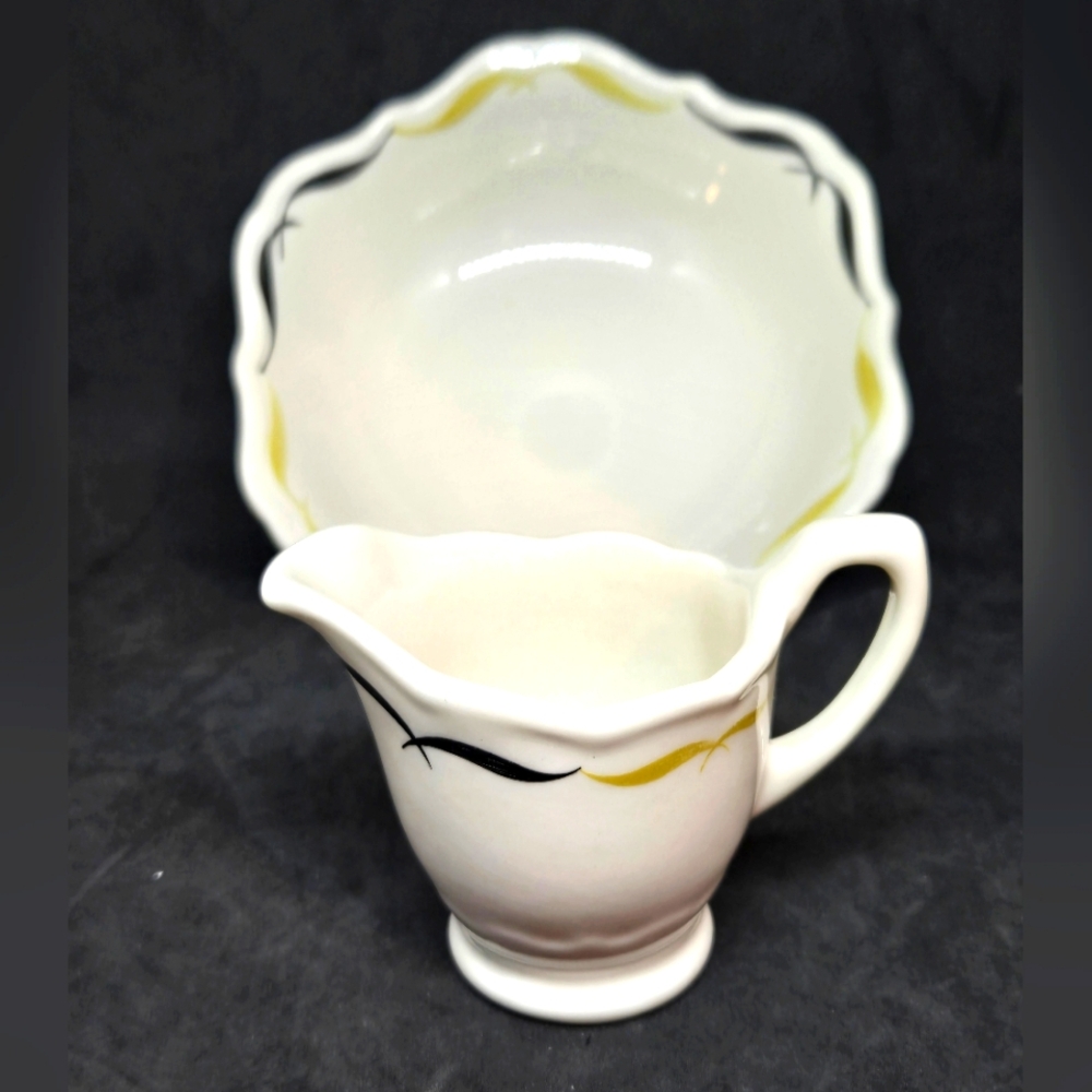 Syracuse China Restaraunt Ware Bowl and Creamer Gravy Vessel